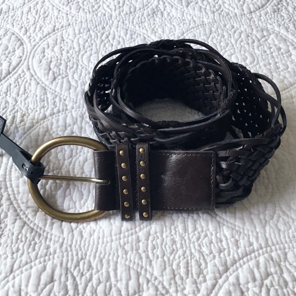 Express Dark Brown Braided Belt